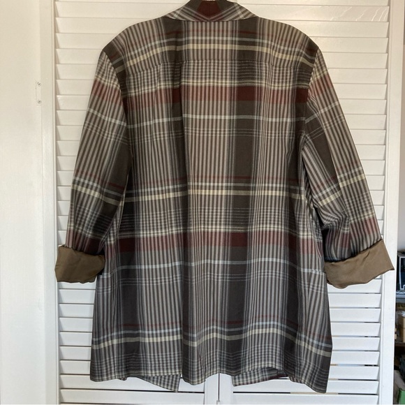 Vintage LAUREL By Escada Plaid Oversized Open Front Blazer Jacket Sz 40 L - Picture 11 of 12